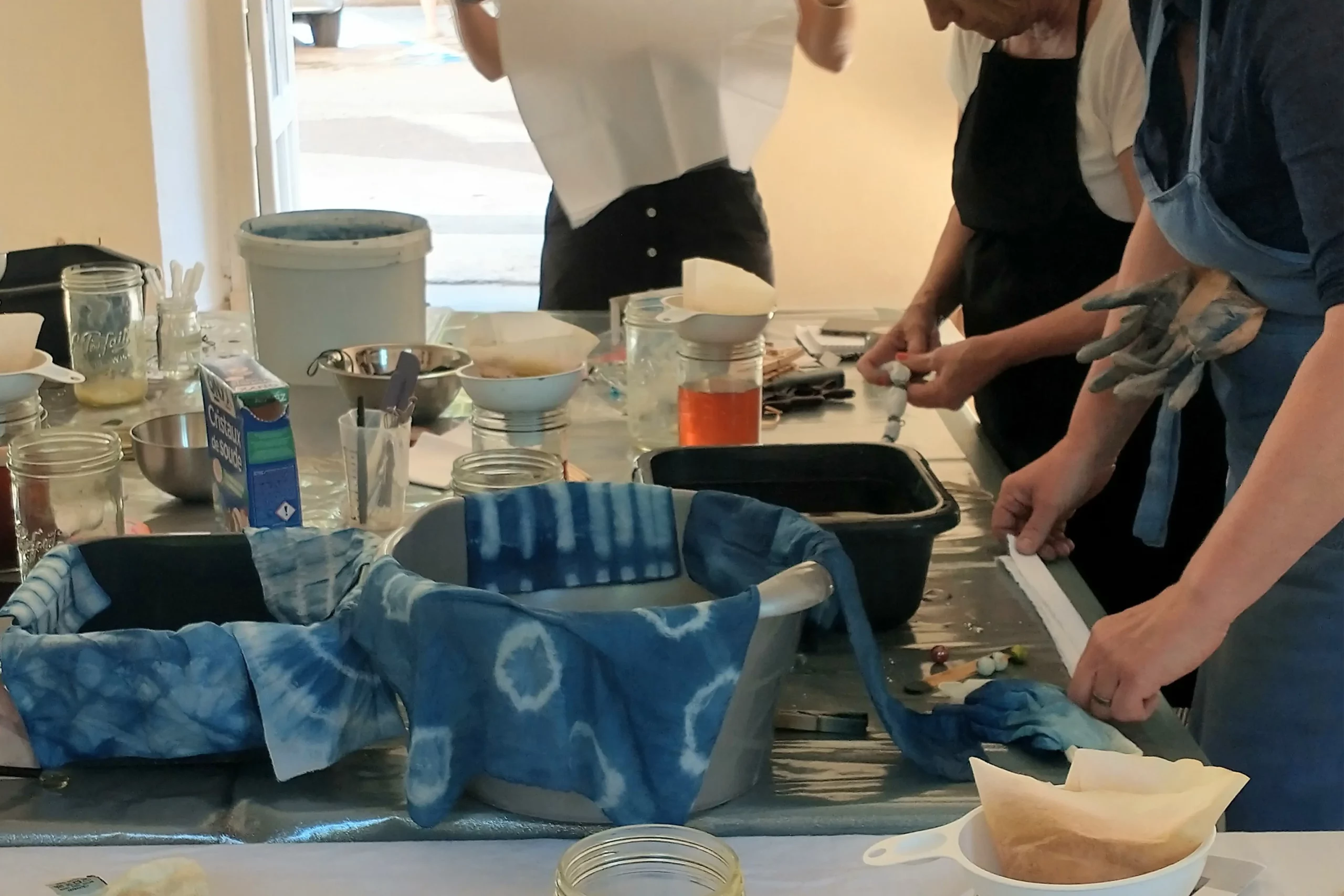 déroulement d'un atelier indigo